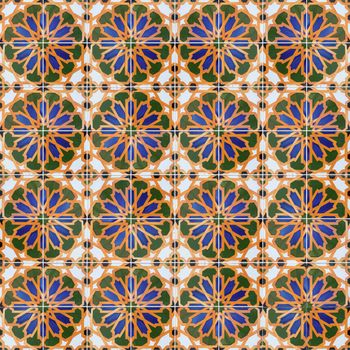 Seamless tile pattern of ancient ceramic tiles.