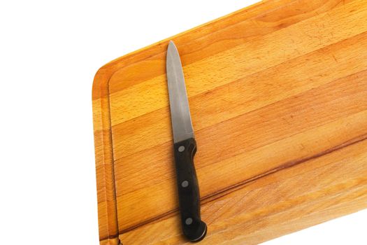 Kitchen knife on cutting board