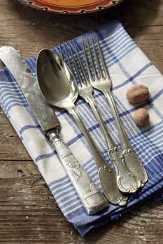 Close up of vintage cutlery