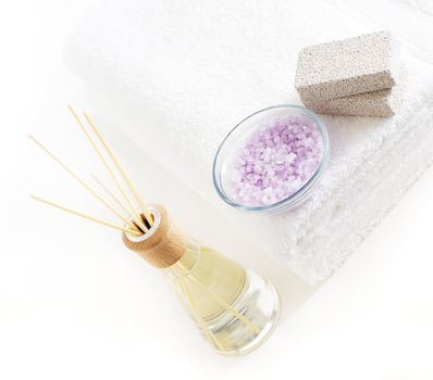 Bath products being displayed against a white background.