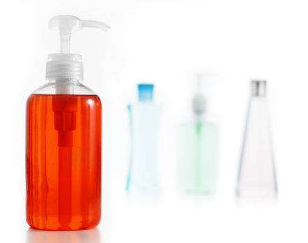 Bath product bottle against a white background.