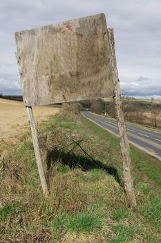 Blank, wooden signboard