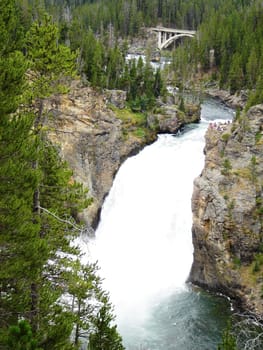 People watching waterfall