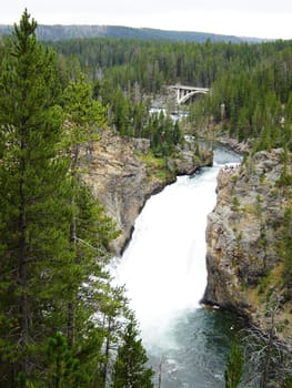 People watching waterfall