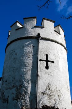 an old ancient tower on the shannon river in ireland