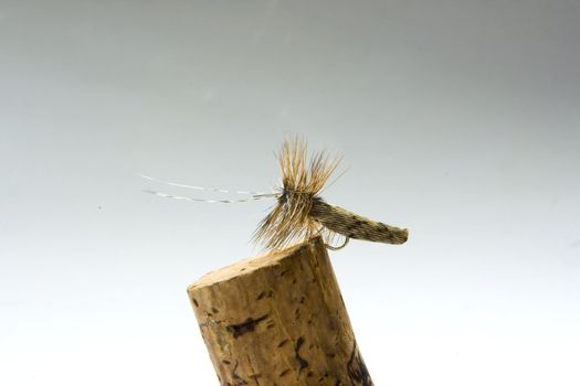 an imitation of a fly to use it for trout fishing