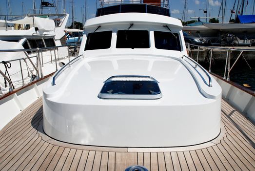 luxury boat crossing the biscayne bay in Istanbul