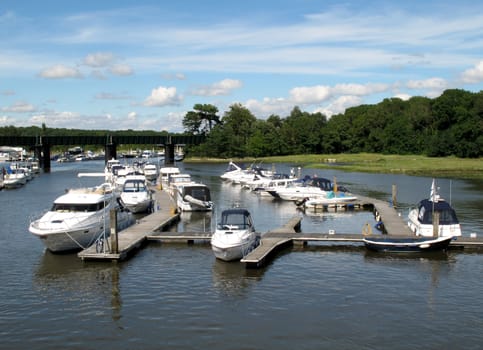 Luxury boats on the river