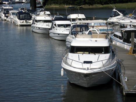 Luxury boats at jetty