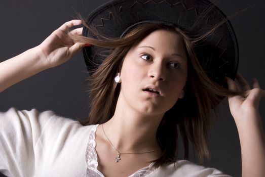 young sexy cowgirl posing