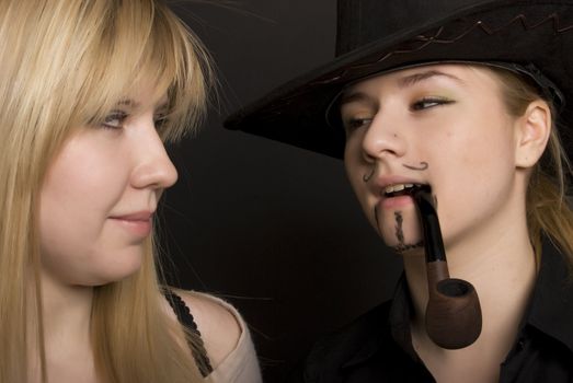young blonde with cowboy-like girl