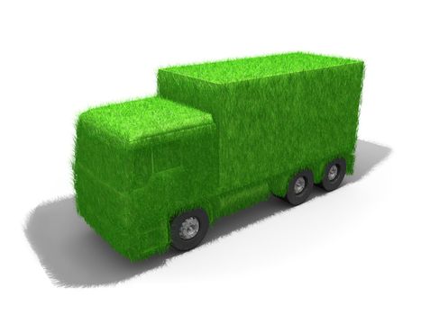 Computer Generated Image - Green Truck .