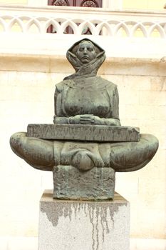 History of the Croats sculpture of Ivan Mestrovic in front of Faculty of Law in Zagreb