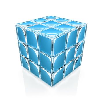 Computer Generated Image - Glass Cube .