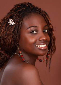 portrait of a beautiful young african woman