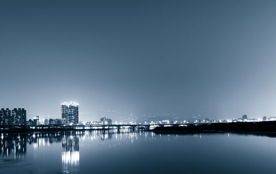 It is beautiful city night landscape photo.