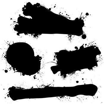 Ink splat dribble shapes with copyspace with room for text