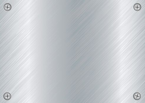 abstract Brushed silver metal background with cross head screws