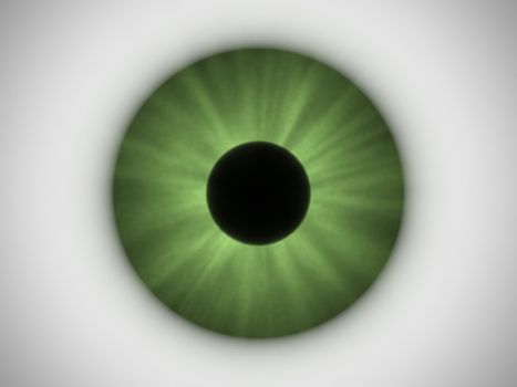 This image shows a generated green eye