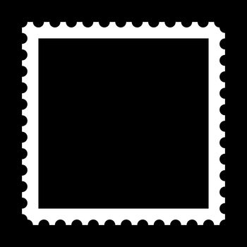 Square stamp with copy space on black background