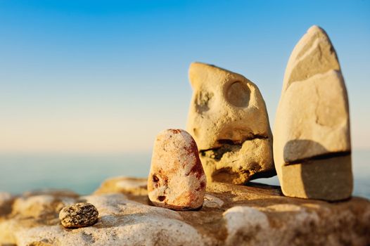 light sunset on the acute apex stones