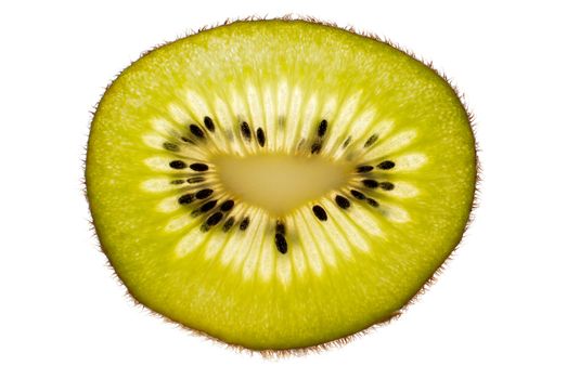 Kiwi slice isolated on a white background.