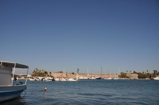 gorgeous seascape view at Kos harbour, Greece