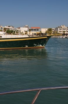 antique yacht at Kos harbour, Greece