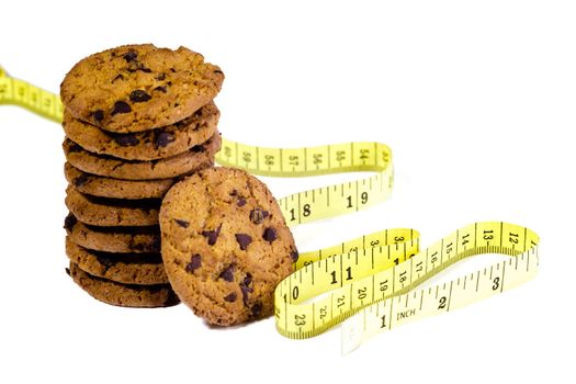 Lot of cookies with a tape measure