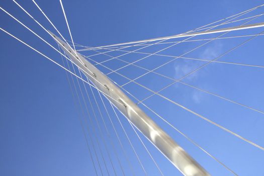 Suspension bridge central Manchester England UK