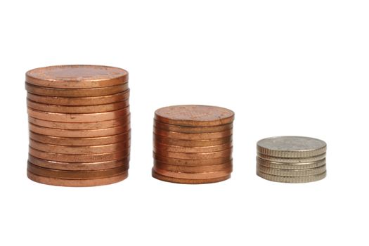 conceptual Saving money image coins stacked isolated