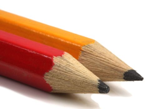 Pencils Ready for back to school isolated white background close up macro