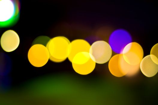 defocused lights on dark background