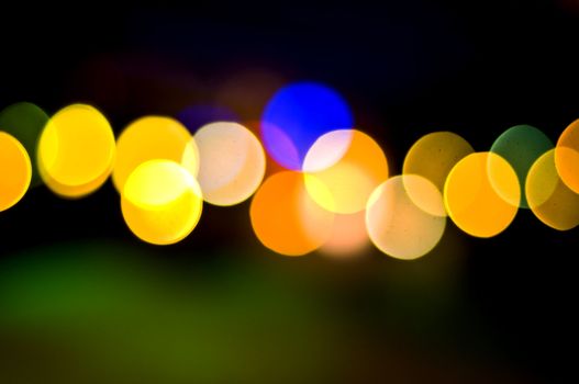 defocused lights on dark background