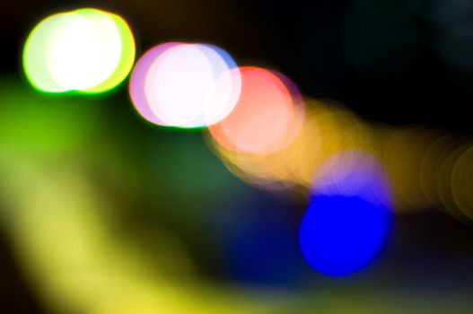 defocused lights on dark background