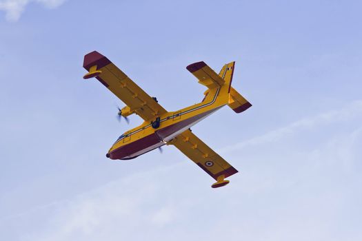 Civil protection airplane in action