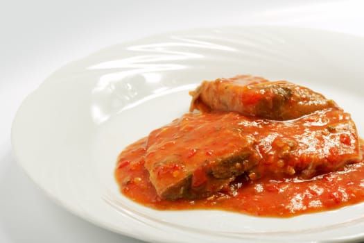 Traditional Bulgarian food, baked in earthenware