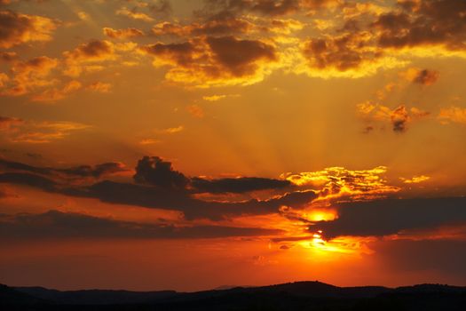 Red cloudy beauty sunset