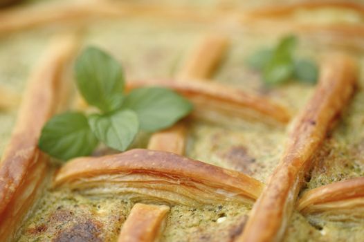 Bulgarian national dish - flat cake with white cheese