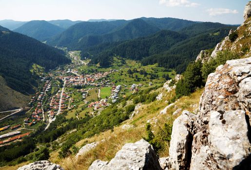 Landscape from the Rodopi mountain, the village of Trigrad