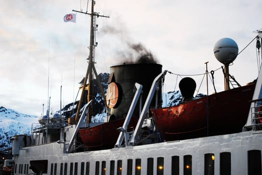 The norwegian coastal steamer Hurtigruta.