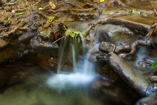 Small waterfall on a mountain stream