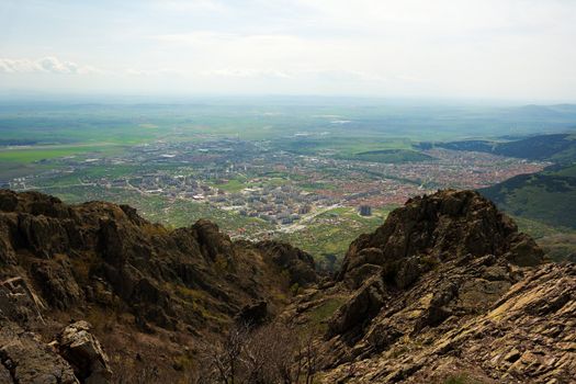 Sliven town, Bulgaria - view from the Karandila mountain