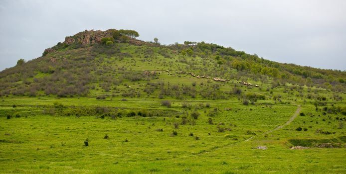 Kabile hill near Yambol, Bulgaria - a place with remains of a Thracian town Kabile