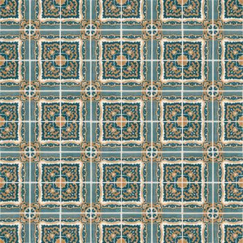 Seamless tile pattern of ancient ceramic tiles.