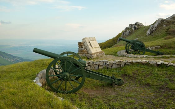 Cannons from the Russian-Turk war on the Shipka peak