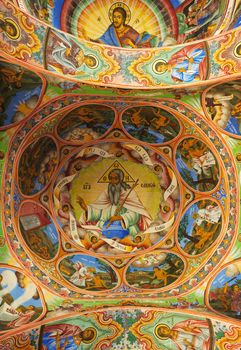 Ancient mural from the church in Rila monastery, Bulgaria