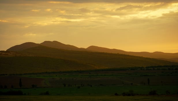 Eastern Stara planina mountains at sunset