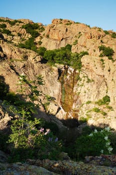 Waterfall in the Sinite kamani nature park near Sliven, Bulgaria