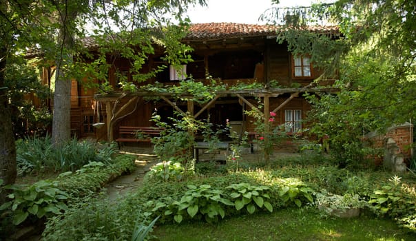 Old wooden traditional house in the village of Medven, Bulgaria